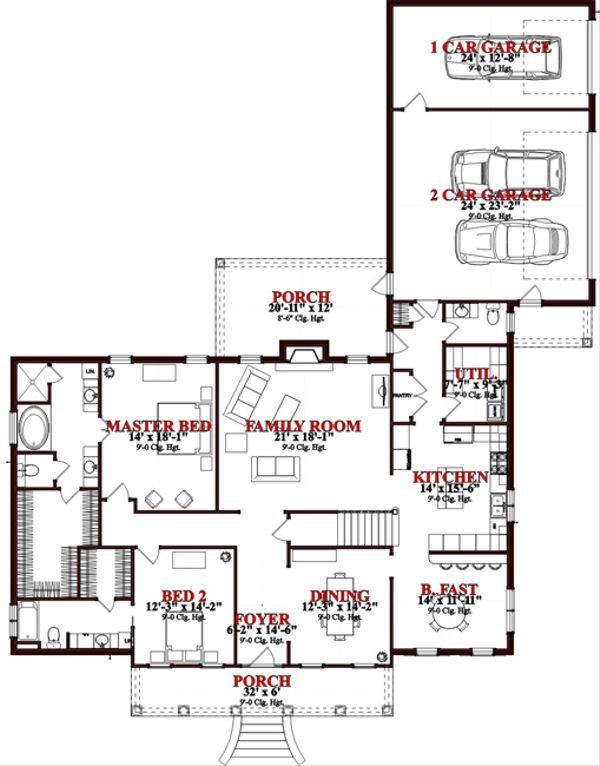 Colonial Floor Plan - Main Floor Plan #63-265