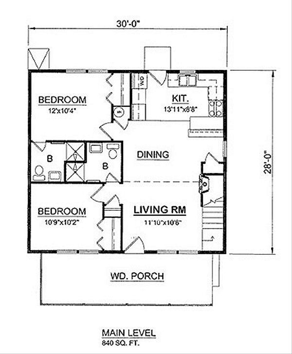 Cottage Floor Plan - Main Floor Plan #116-220