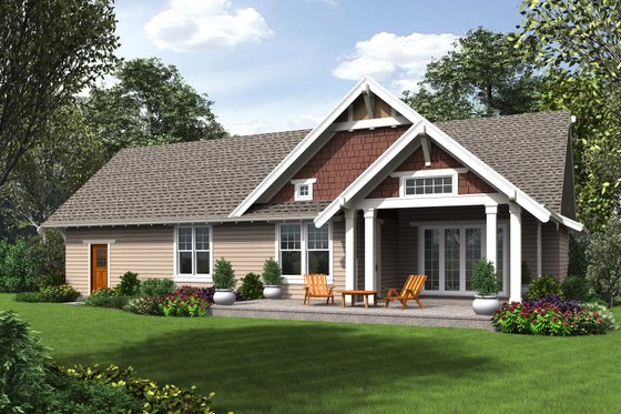 Exterior - Rear Elevation for Cottage House Plan #48-704 - 3 bed, 2.5 bath