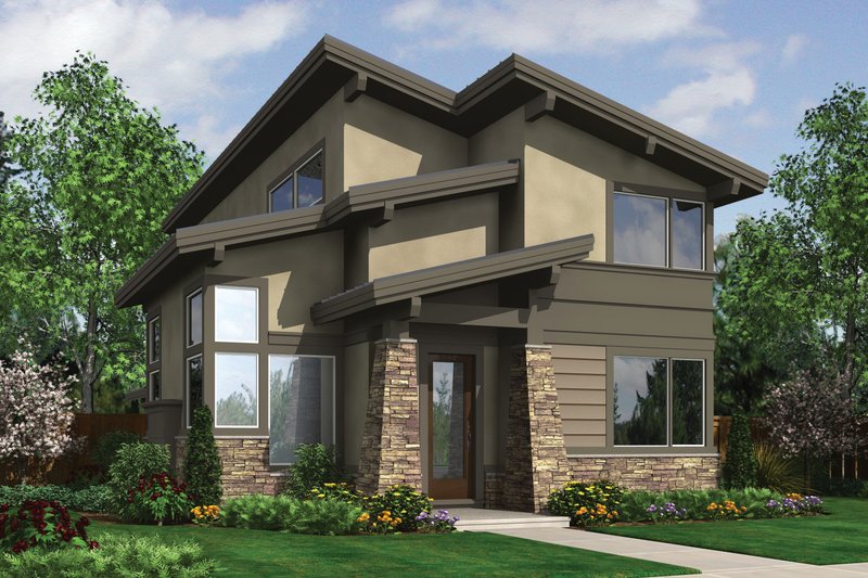 Modern Style House Plan - 3 Beds 2.5 Baths 1986 Sq/Ft Plan #48-574