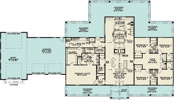 House Blueprint - Barndominium Floor Plan - Main Floor Plan #923-367