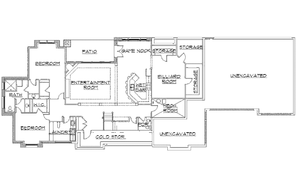 Bungalow Floor Plan - Lower Floor Plan #5-464
