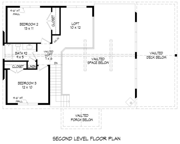 Cabin Floor Plan - Upper Floor Plan #932-990