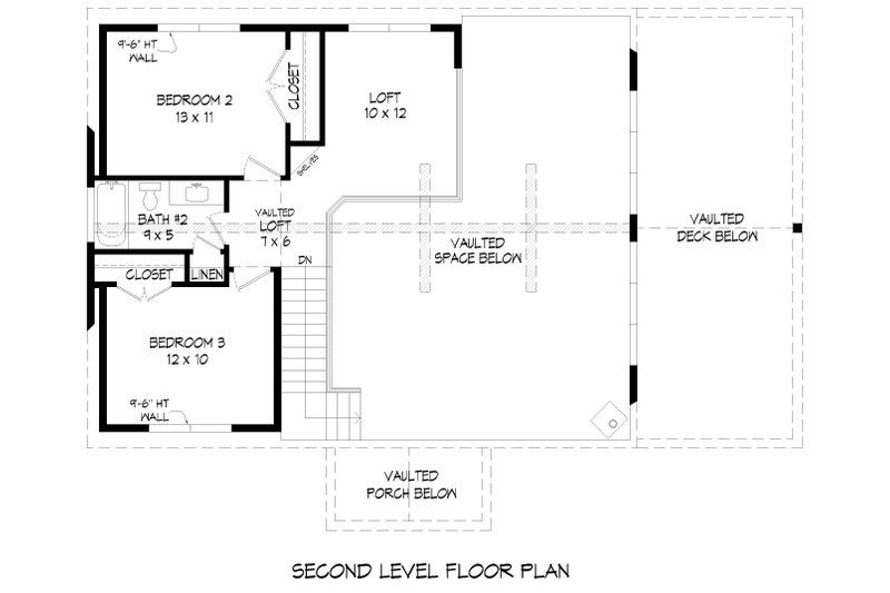Architectural House Design - Floor Plan - Upper Floor for Cabin House Plan #932-990 - 3 bed, 2.5 bath