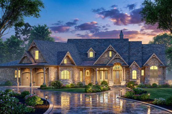 Exterior - Front Elevation 4 for Craftsman House Plan #54-727 - 3 bed, 2.5 bath