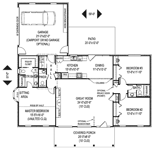 Country Floor Plan - Main Floor Plan #11-108
