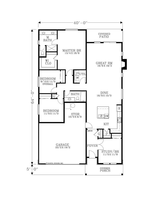 Craftsman Floor Plan - Main Floor Plan #53-638