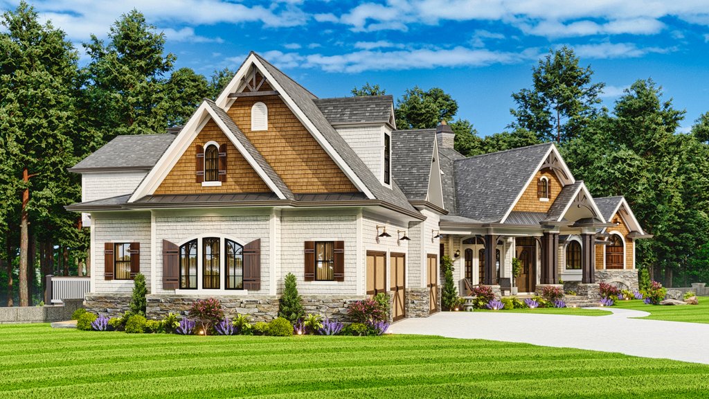 Exterior - Front Elevation 8 for Craftsman House Plan #54-697 - 4 bed, 4.5 bath