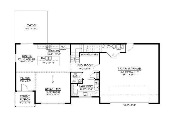 House Design - Contemporary Floor Plan - Main Floor Plan #1064-399