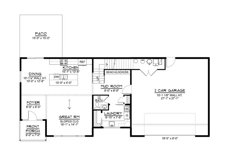 Architectural House Design - Floor Plan - Main Floor for Contemporary House Plan #1064-399 - 3 bed, 2.5 bath