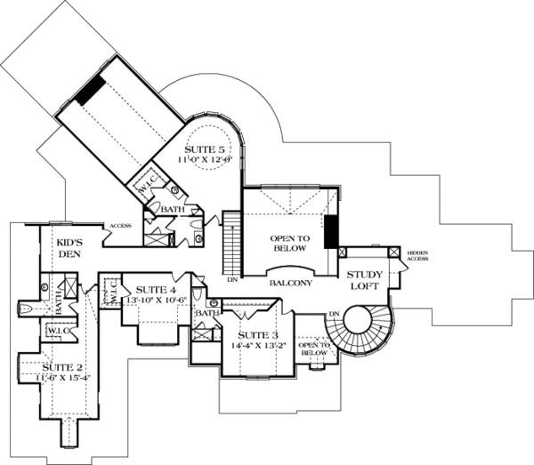 European Floor Plan - Upper Floor Plan #453-23