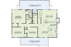 Floor Plan - Main Floor for Farmhouse House Plan #17-2016 - 4 bed, 4 bath