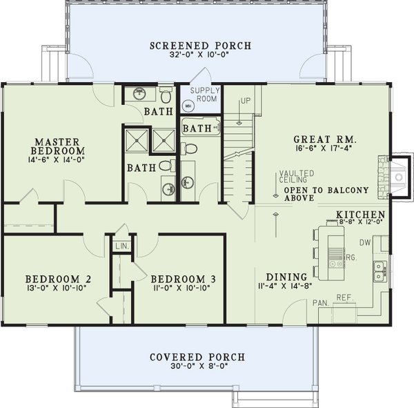 Home Plan - Farmhouse Floor Plan - Main Floor Plan #17-2016