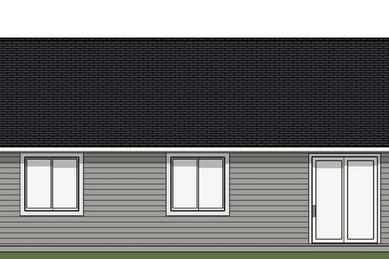 Exterior - Rear Elevation for Ranch House Plan #943-59 - 3 bed, 2 bath