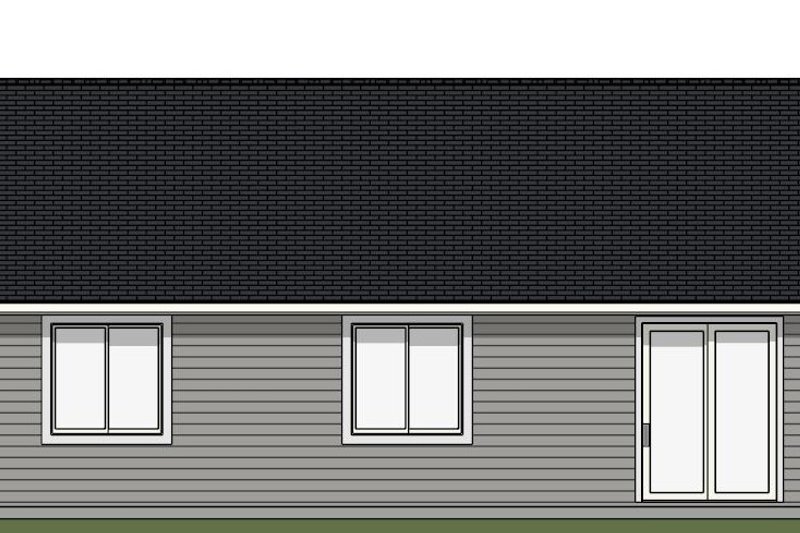House Blueprint - Exterior - Rear Elevation for Ranch House Plan #943-59 - 3 bed, 2 bath