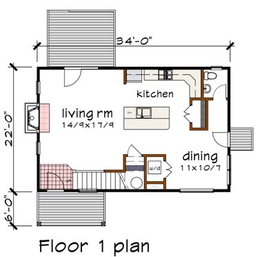 Floor Plan - Main Floor for Modern House Plan #79-296 - 3 bed, 2.5 bath