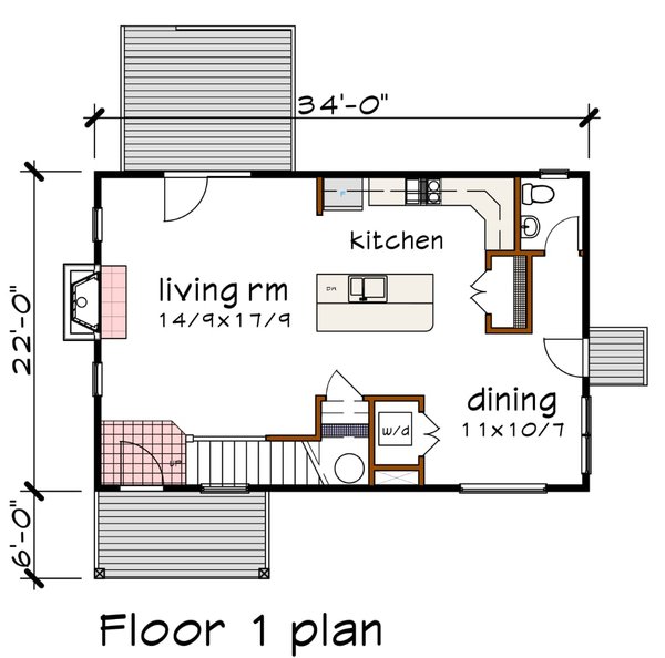 House Blueprint - Modern Floor Plan - Main Floor Plan #79-296