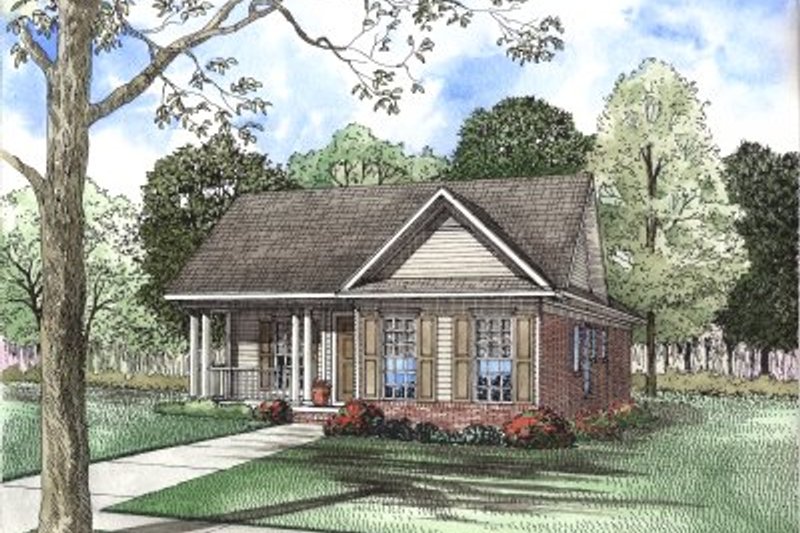 Traditional Style House Plan - 3 Beds 2 Baths 1263 Sq/Ft Plan #17-1100