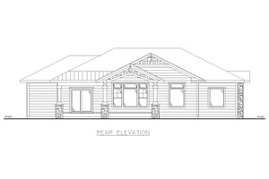 Exterior - Rear Elevation for Traditional House Plan #117-1000 - 3 bed, 2 bath