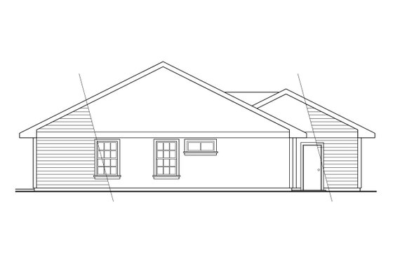 Exterior - Rear Elevation for Traditional House Plan #124-414 - 3 bed, 2 bath