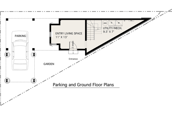 Floor Plan - Main Floor for Modern House Plan #905-2 - 1 bed, 1 bath