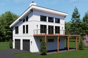 Exterior - Front Elevation 3 for Contemporary House Plan #932-1374 - 1 bed, 1 bath