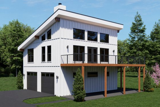Exterior - Front Elevation 3 for Contemporary House Plan #932-1374 - 1 bed, 1 bath