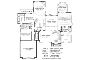 Floor Plan - Main Floor for European House Plan #424-364 - 5 bed, 4 bath