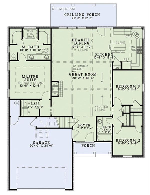 House Plan Design - European Floor Plan - Main Floor Plan #17-2453