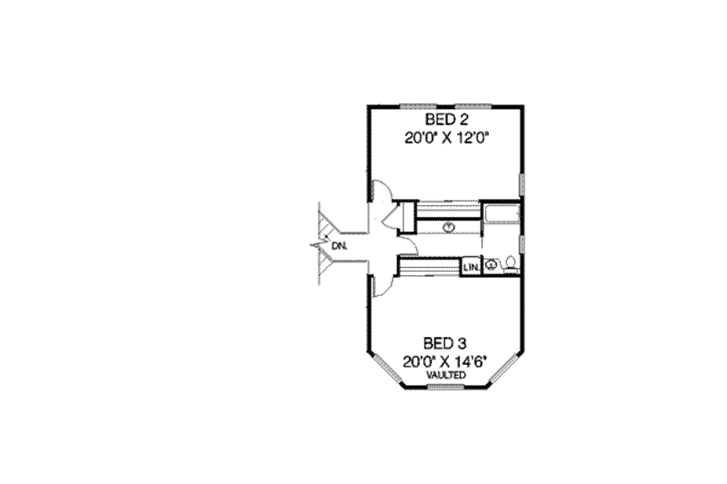 Home Plan - Floor Plan - Upper Floor for Country House Plan #60-401 - 3 bed, 3 bath