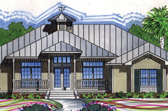 Exterior - Front Elevation for Traditional House Plan #417-201 - 4 bed, 2 bath