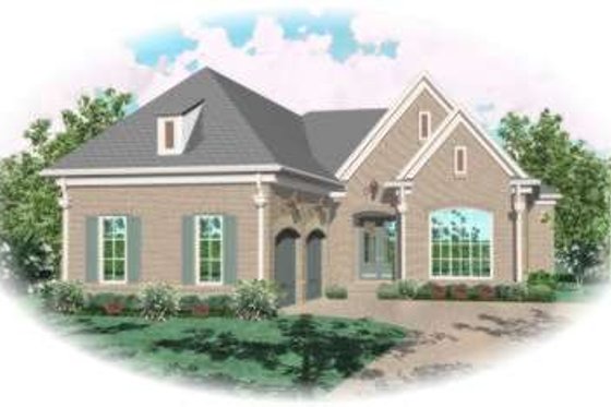 Exterior - Front Elevation for European House Plan #81-1282 - 3 bed, 3 bath