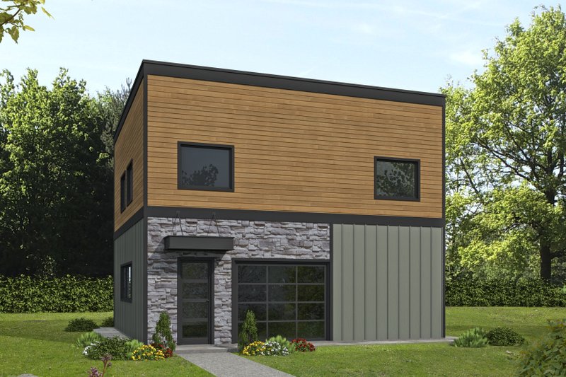 House Blueprint - Contemporary Exterior - Front Elevation Plan #117-993