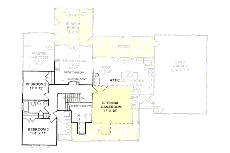 Dream House Plan - Floor Plan - Upper Floor for Farmhouse House Plan #20-285 - 4 bed, 3 bath