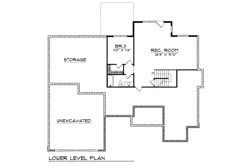 House Plan Design - Floor Plan - Lower Floor for European House Plan #70-768 - 3 bed, 3 bath
