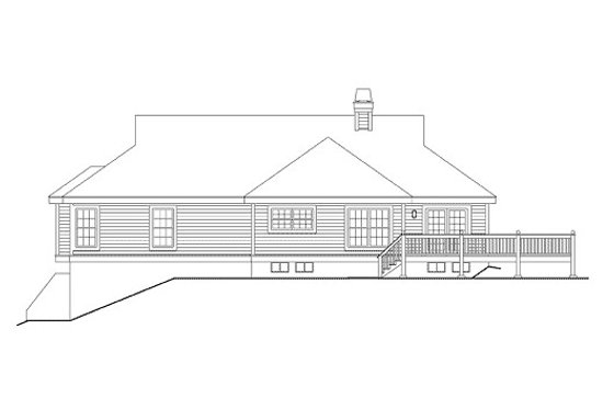 Exterior - Rear Elevation for Farmhouse House Plan #57-324 - 3 bed, 2 bath