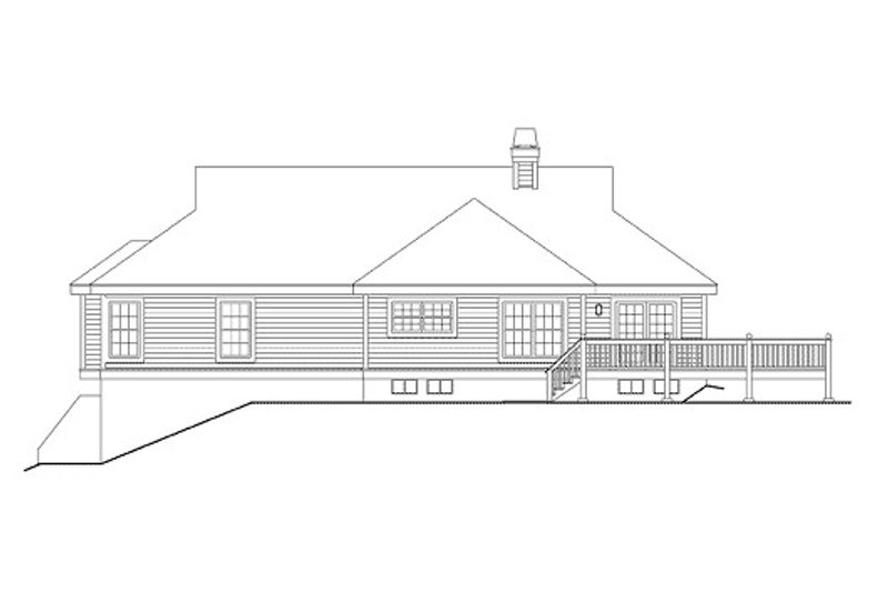 Home Plan - Exterior - Rear Elevation for Farmhouse House Plan #57-324 - 3 bed, 2 bath