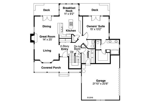 Architectural House Design - Farmhouse Floor Plan - Main Floor Plan #124-176