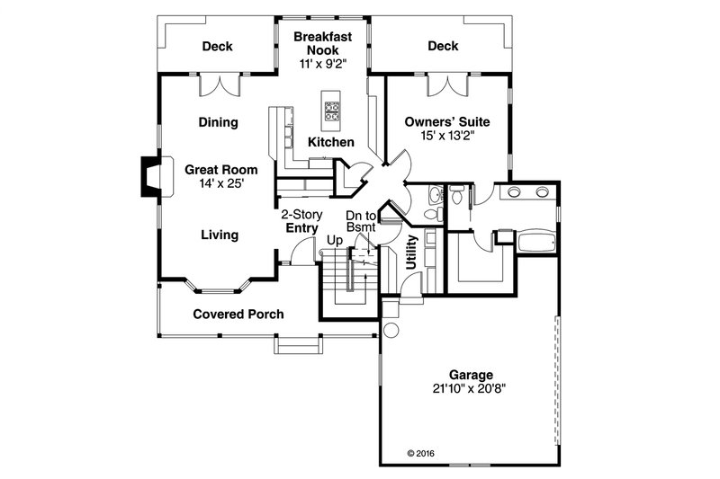 House Plan Design - Floor Plan - Main Floor for Farmhouse House Plan #124-176 - 3 bed, 2.5 bath