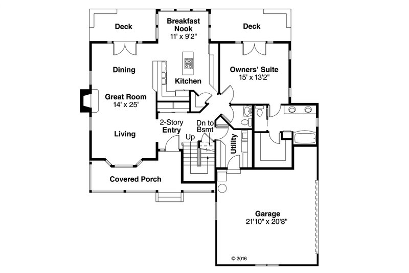 Home Plan - Farmhouse Floor Plan - Main Floor Plan #124-176