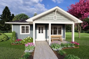 Cottage Exterior - Front Elevation Plan #126-260