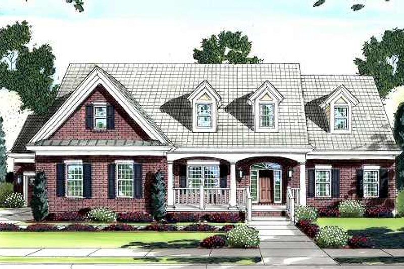House Blueprint - Traditional Exterior - Front Elevation Plan #46-406