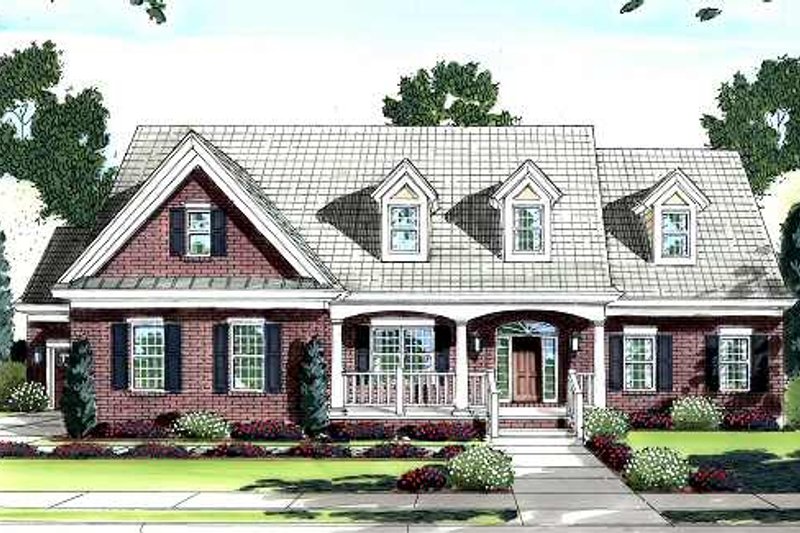 Architectural House Design - Traditional Exterior - Front Elevation Plan #46-406