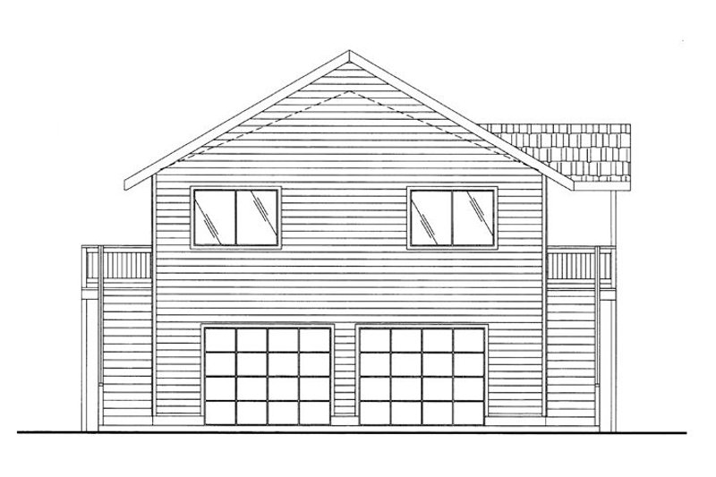 Home Plan - Exterior - Rear Elevation for Modern House Plan #117-209 - 3 bed, 2 bath