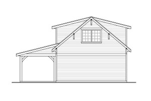 Exterior - Rear Elevation for Craftsman House Plan #124-1222, 1 bath