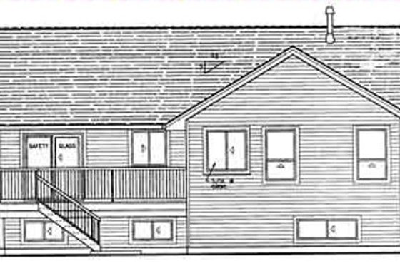 Exterior - Rear Elevation for Bungalow House Plan #18-9539 - 3 bed, 3 bath