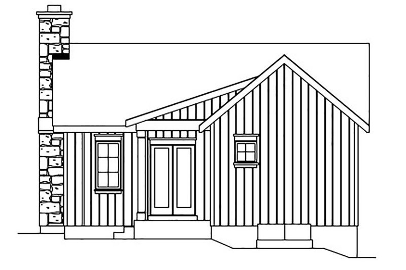 Home Plan - Exterior - Rear Elevation for Cottage House Plan #22-572 - 1 bed, 1 bath