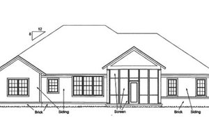 Exterior - Rear Elevation for Bungalow House Plan #20-1840 - 3 bed, 2 bath