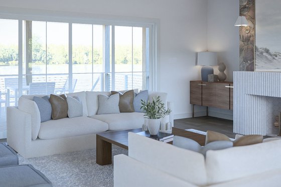 Interior - Family Room for Beach House Plan #455-779 - 2 bed, 2.5 bath