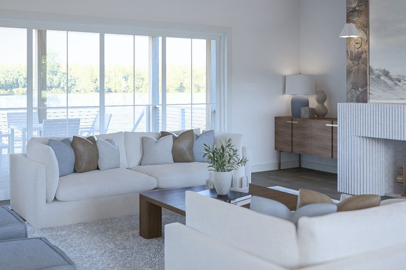 Architectural House Design - Interior - Family Room for Beach House Plan #455-779 - 2 bed, 2.5 bath